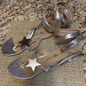 Katy Perry Ankle Wrap Haley Star Sandal Silver